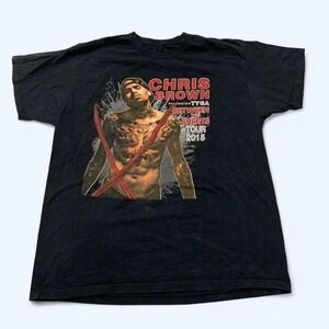 Vintage Chris Brown "Between the Sheets" 2015 Tour T-Shirt — Size XL Black